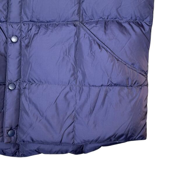 Lands’ End Down Vest Navy Blue Goose Down Feather Fill Men’s L 42-44 Pockets - Picture 13 of 16
